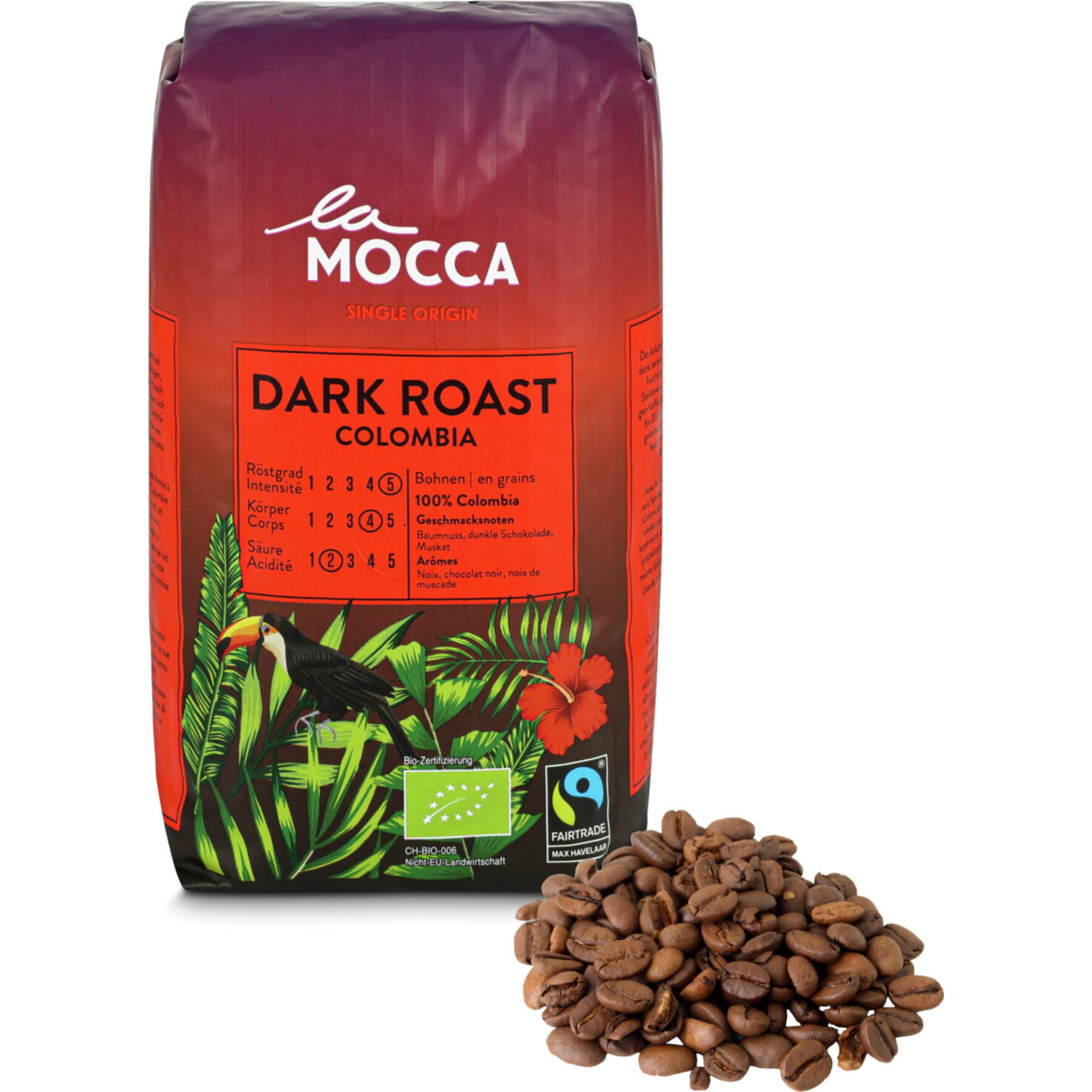 La Mocca Bio Fairtrade Bohnenkaffee Dark Roast