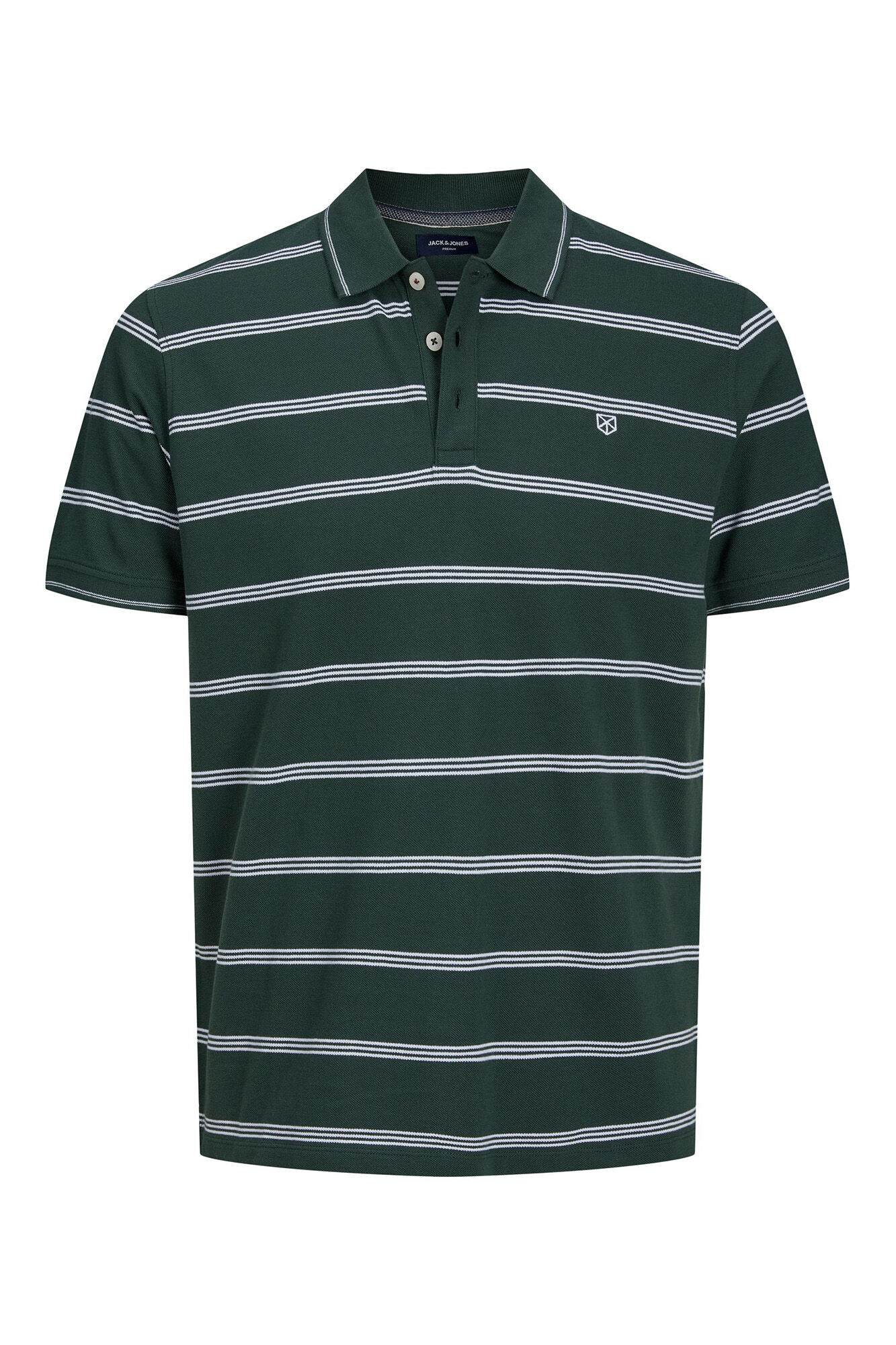 Camisa polo listrada - Verde