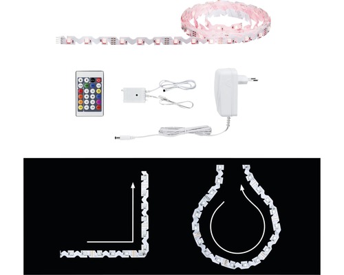FlexLED 3D RGB Kant-en-klare LED-strip basisset, dimbaar in stappen, 3 m, 12V, DIY verlichte letters