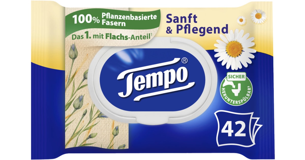 TEMPO Feuchte Toilettentücher sanft und pflegend