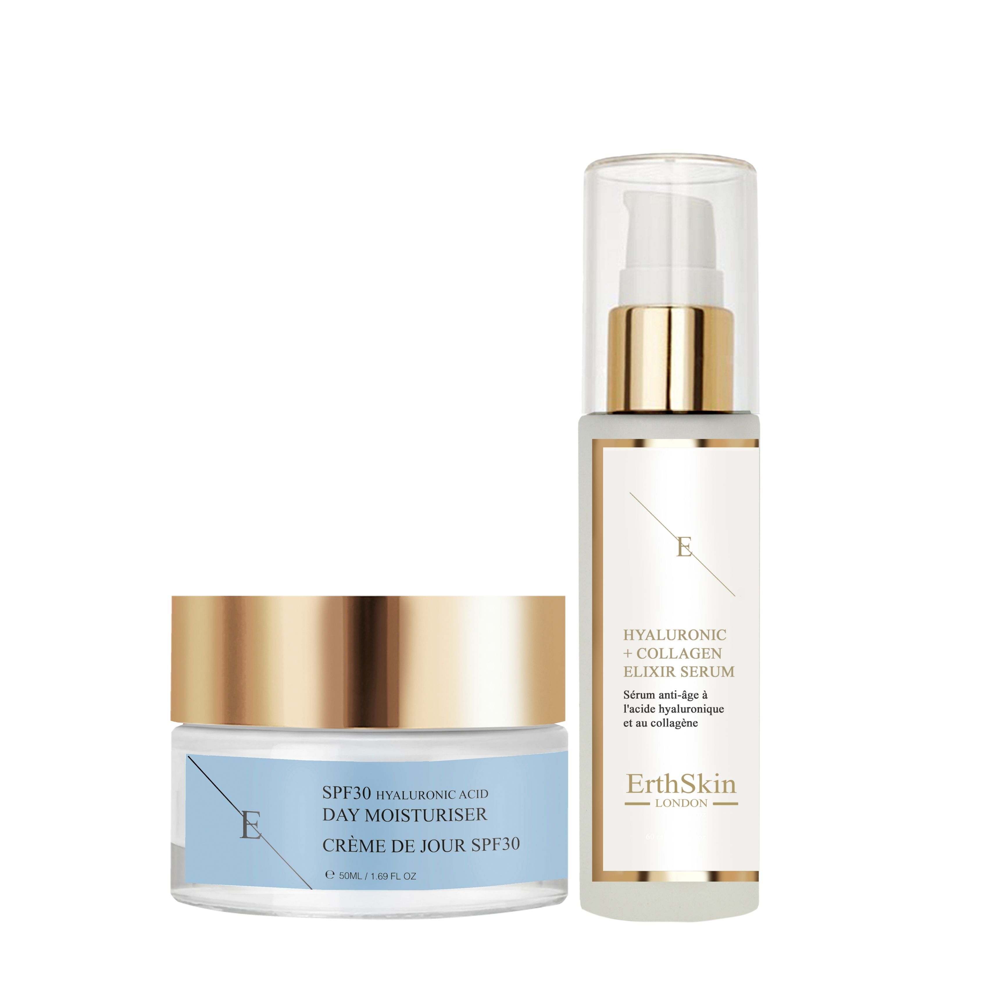 Erth skin london SPF Tagescreme + Hyaluron Serum Set