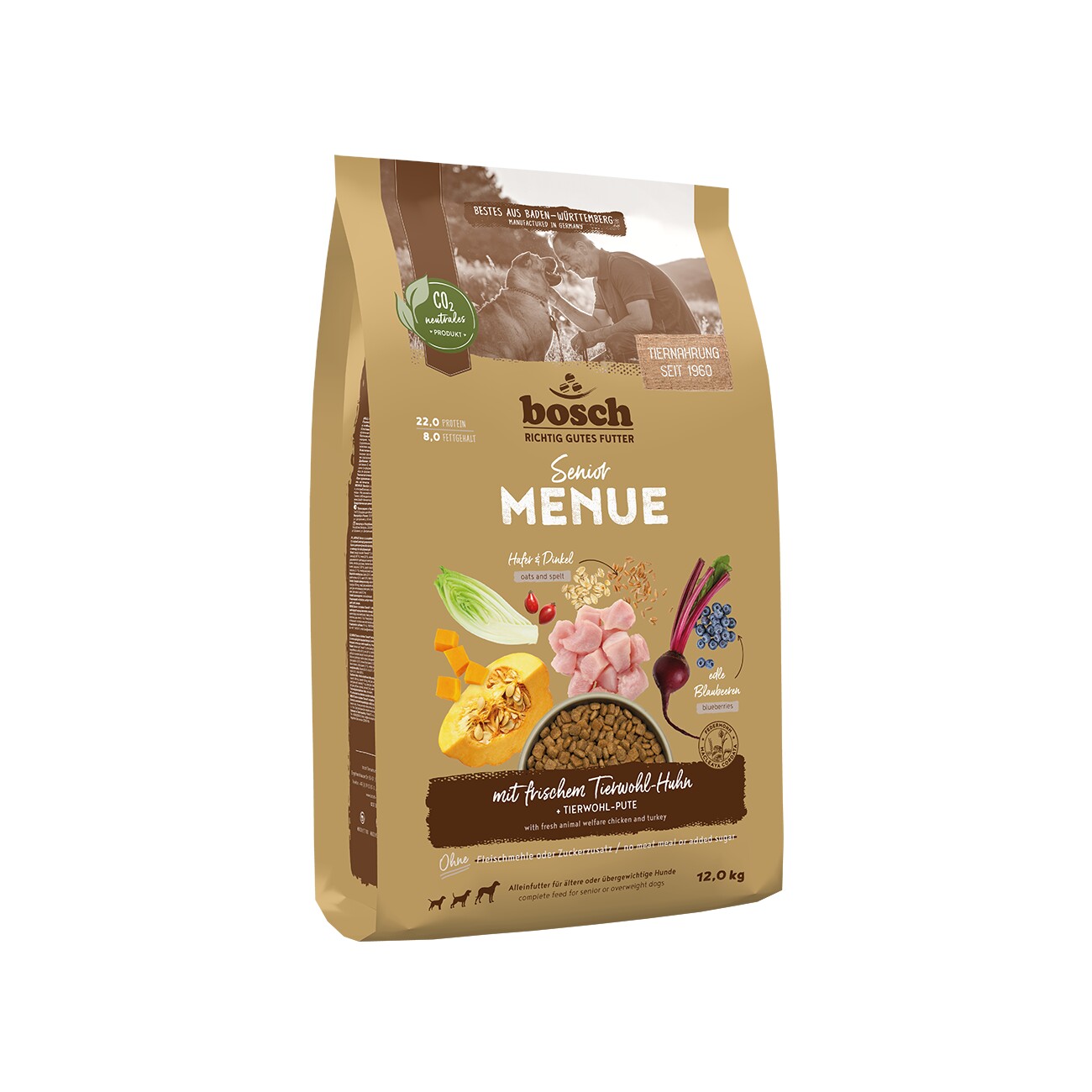 bosch HPC Trockenfutter Hund Senior Menue Tierwohl-Huhn 12 kg