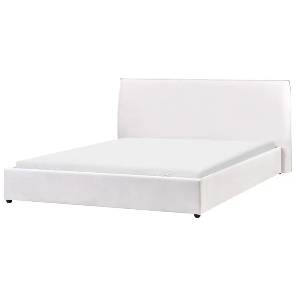 LAVAUR - Tweeperoonsbed - Off-white - 180 x 200 cm - Fluweel