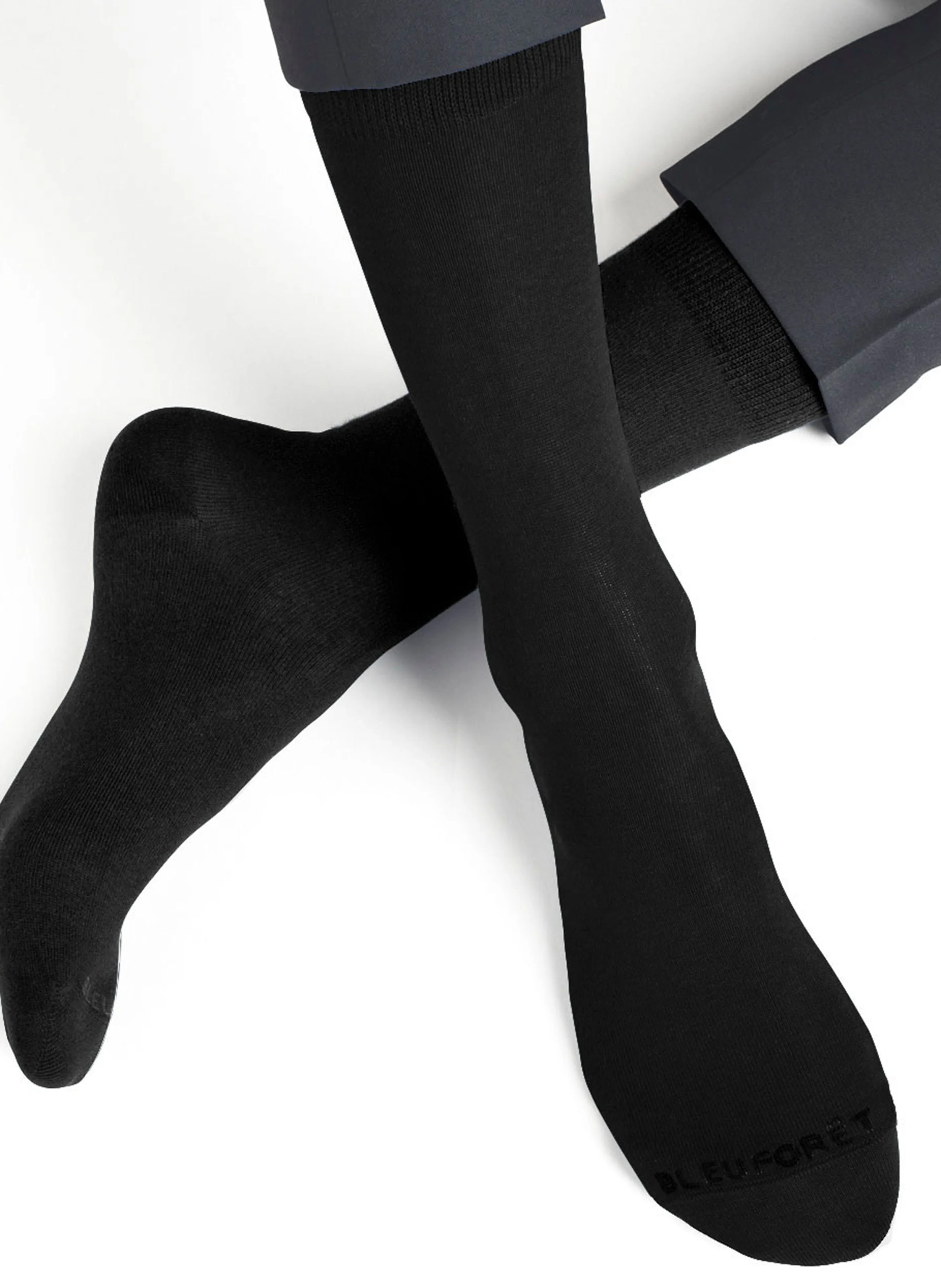 Chaussettes unies en coton mélangé | Bleu