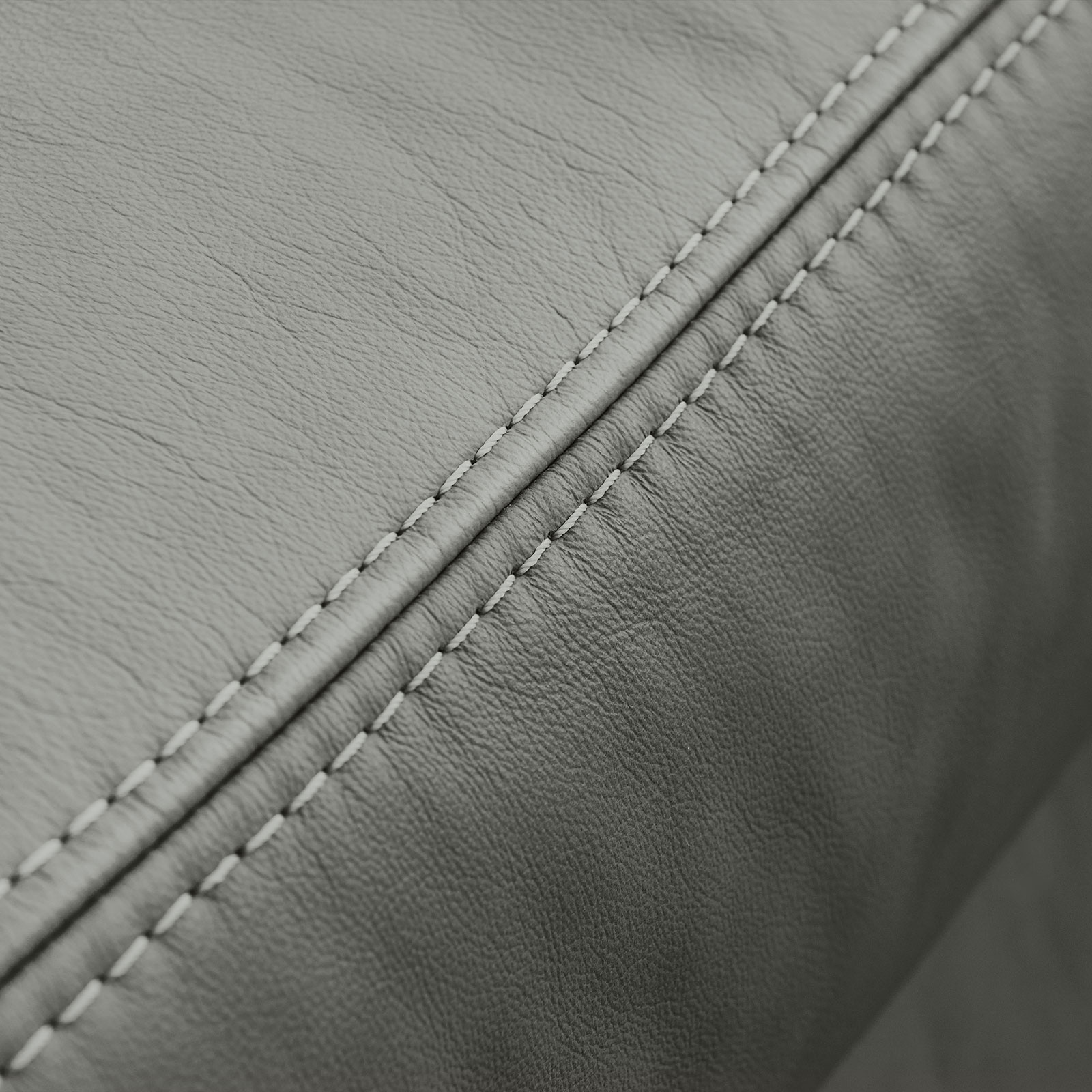 polsterpower Ledersofa - anthrazit - Basismodell - Anstellhocker rechts