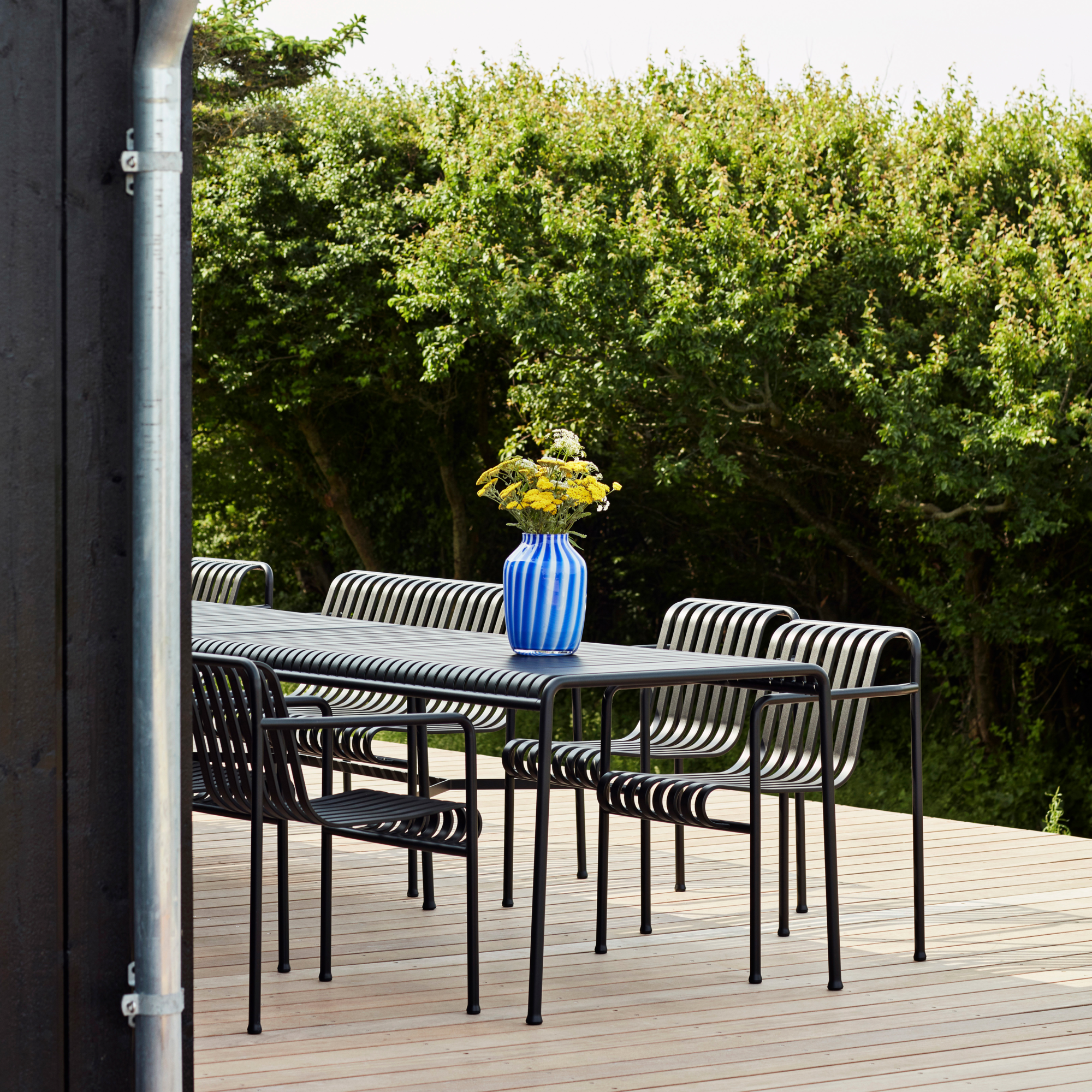 Tuinstoel Palissade Dining met armleuning anthracite