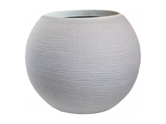 Vase en résine pour plantes d'intérieur et d'extérieur, sphère design ronde d.40x33h Botticelli Beige