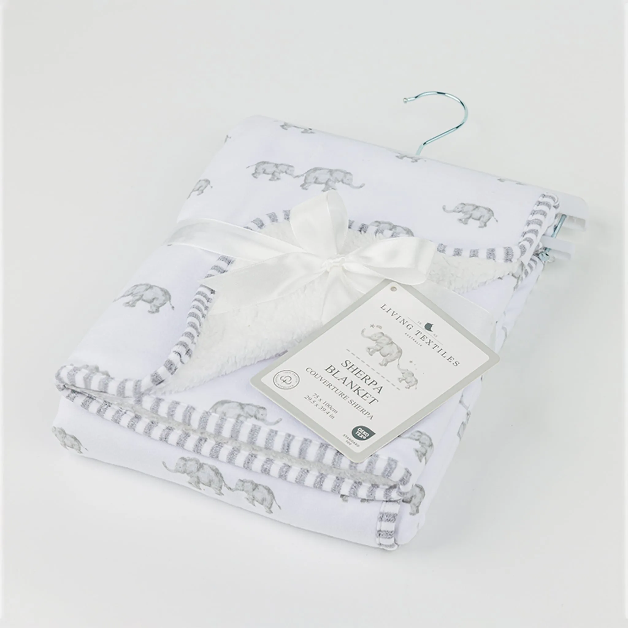 Living Textiles Couverture Sherpa - Eléphant Gris