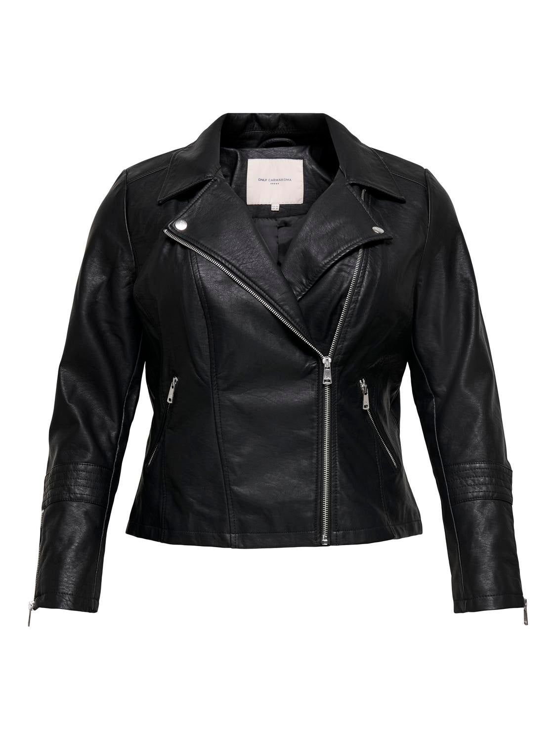 CAREMMY Bikerjacke in Lederoptik Black