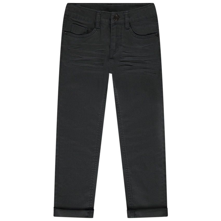 Pantalon slim en twill uni pour garçon - Gris foncé