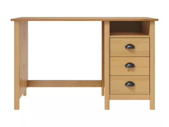 Bureau Hill avec 3 tiroirs 120x50x74 cm Pin solide