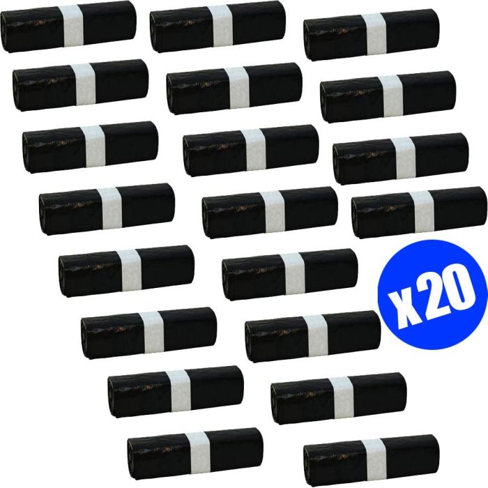 Afvalzakken 60liter 400st super sterk trekkoord trekband 20x20 rollen 60liter sluitlint (6285T25)