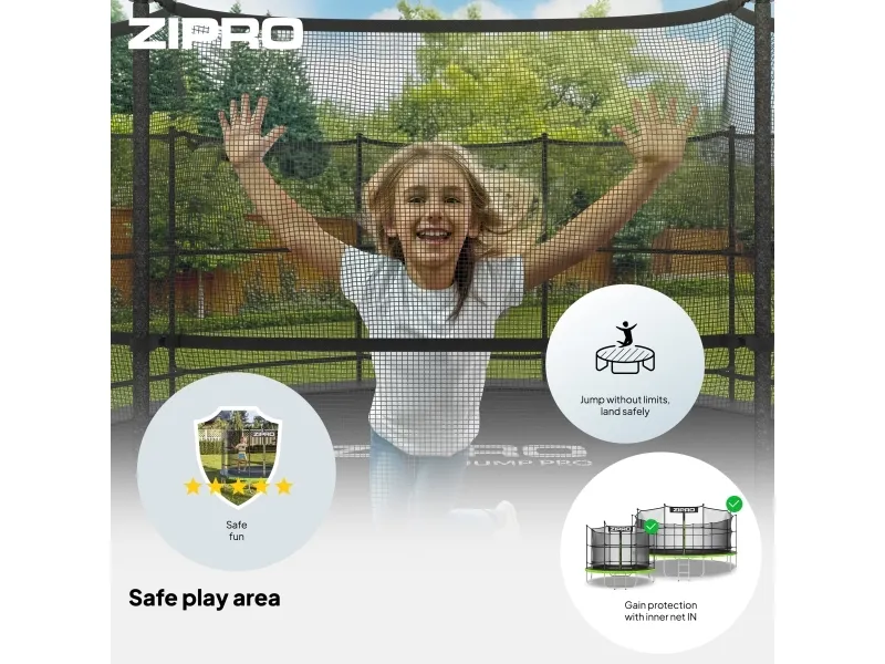 Zipro Trampolin med net og stige Ø312cm   pose til sko