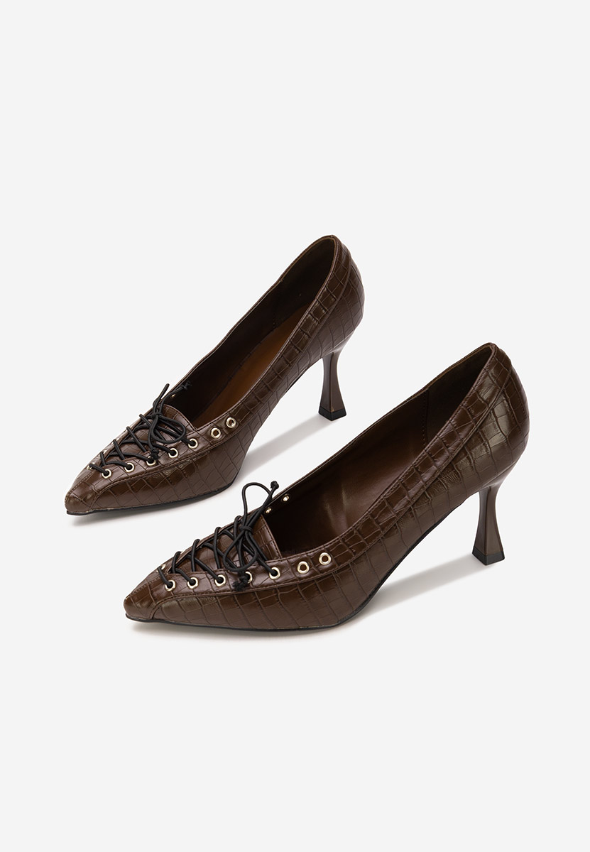 Chaussures à talon fin bruns Jasoria