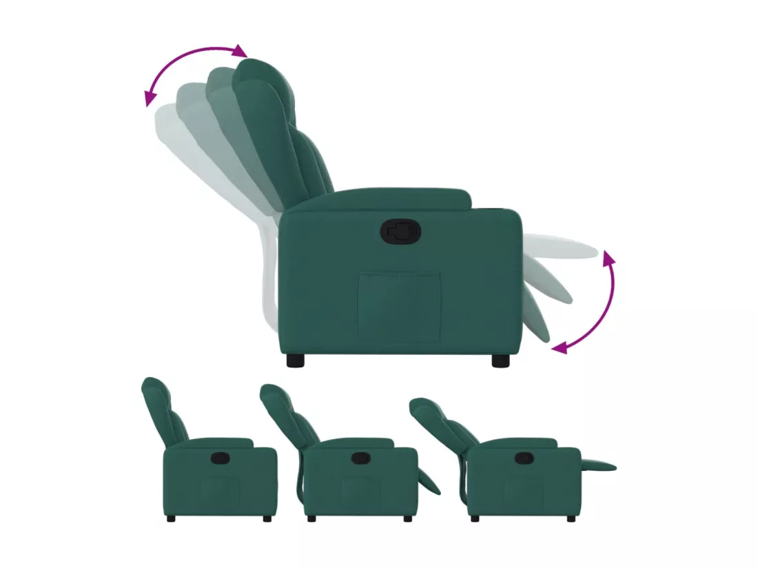 Fauteuil inclinable Vert foncé Tissu