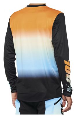 Maillot Manches Longues 100% R-Core-X Sunset Bleu / Orange