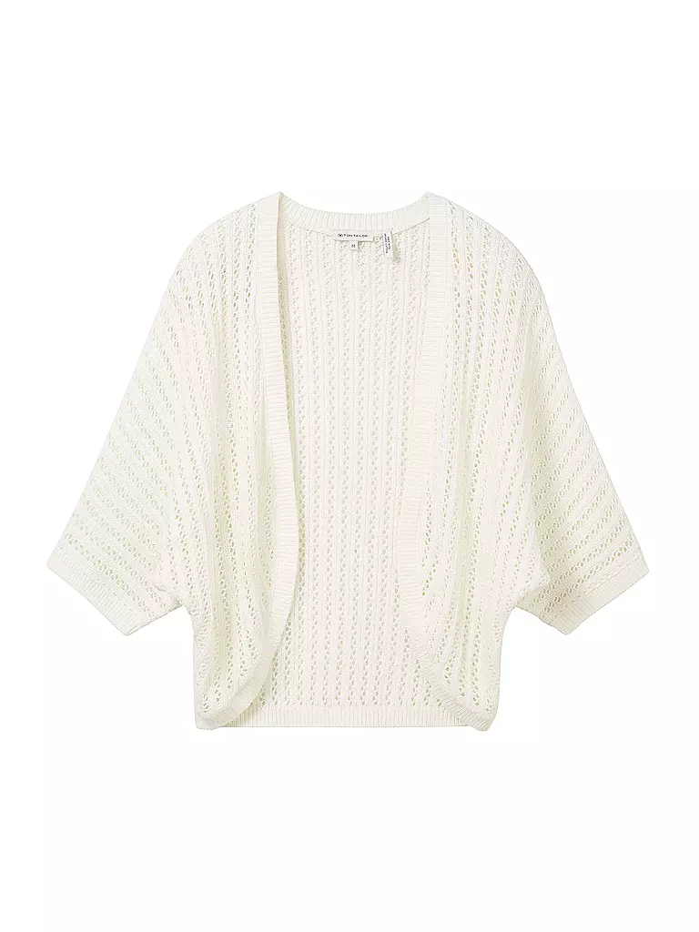 TOM TAILOR Strickjacke  weiss