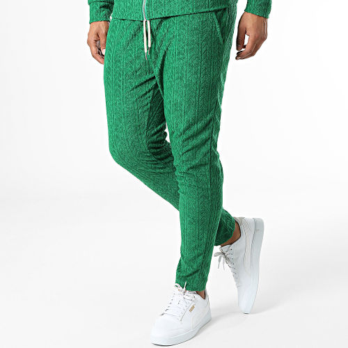 Ensemble Sweat Zippé Capuche Et Pantalon Jogging SH-42 Vert