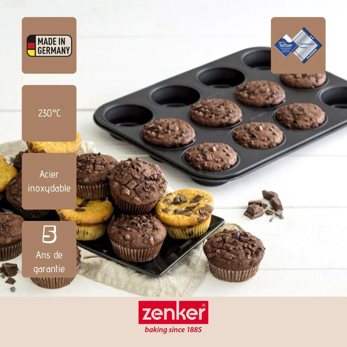 Moule à muffins 12 empreintes Black Metallic Zenker