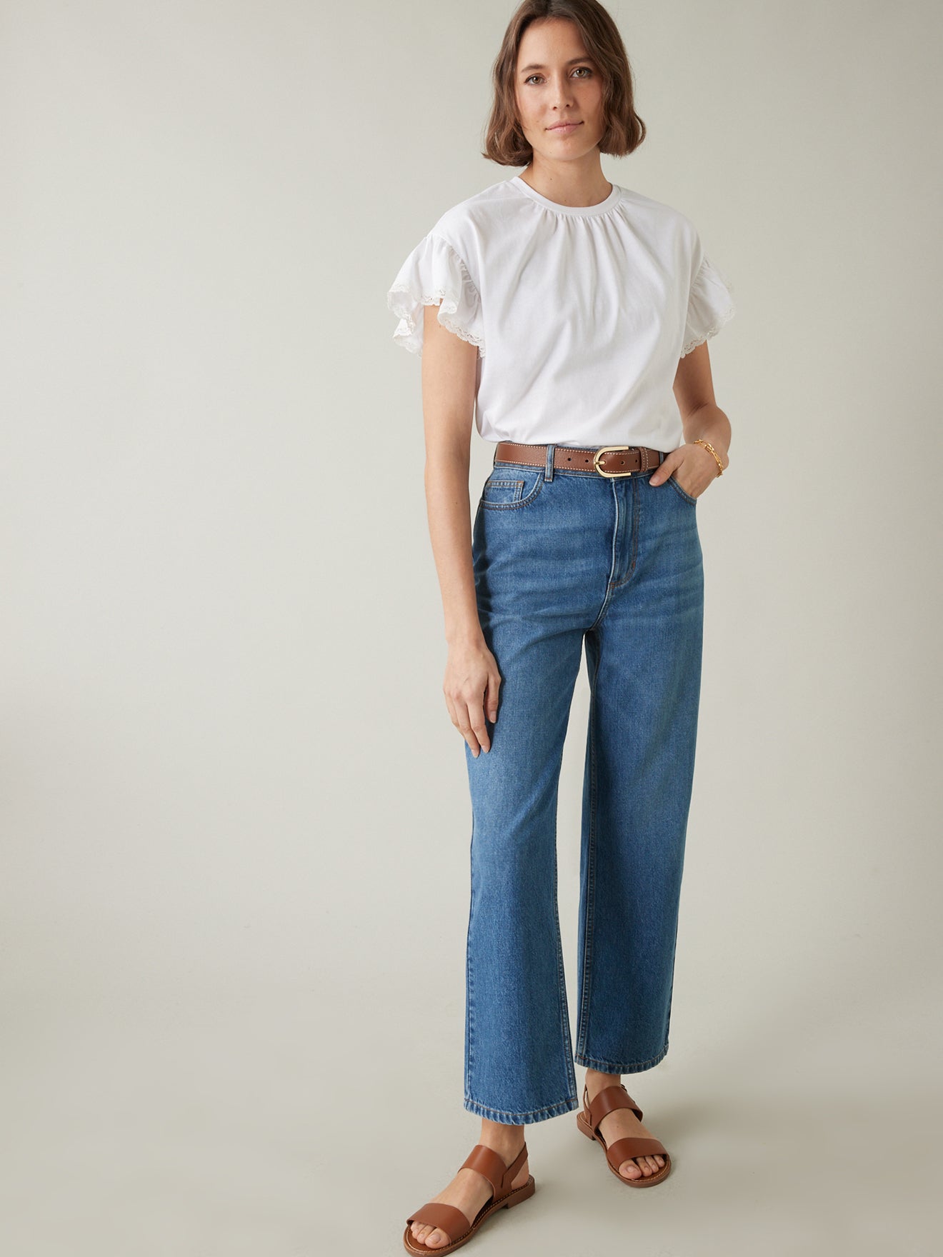 T-shirt manches volantées femme - coton bio
