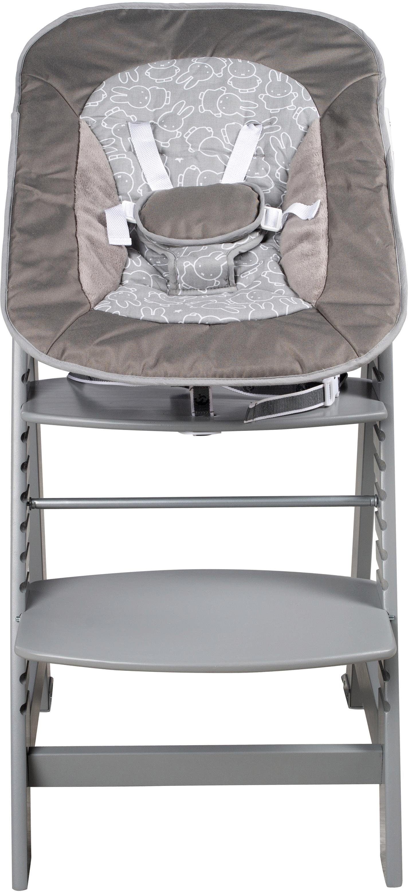 roba® Hochstuhl »Treppenhochstuhl 2-in-1 Set miffy®, Born Up« () mit Neugeborenen-Aufsatz