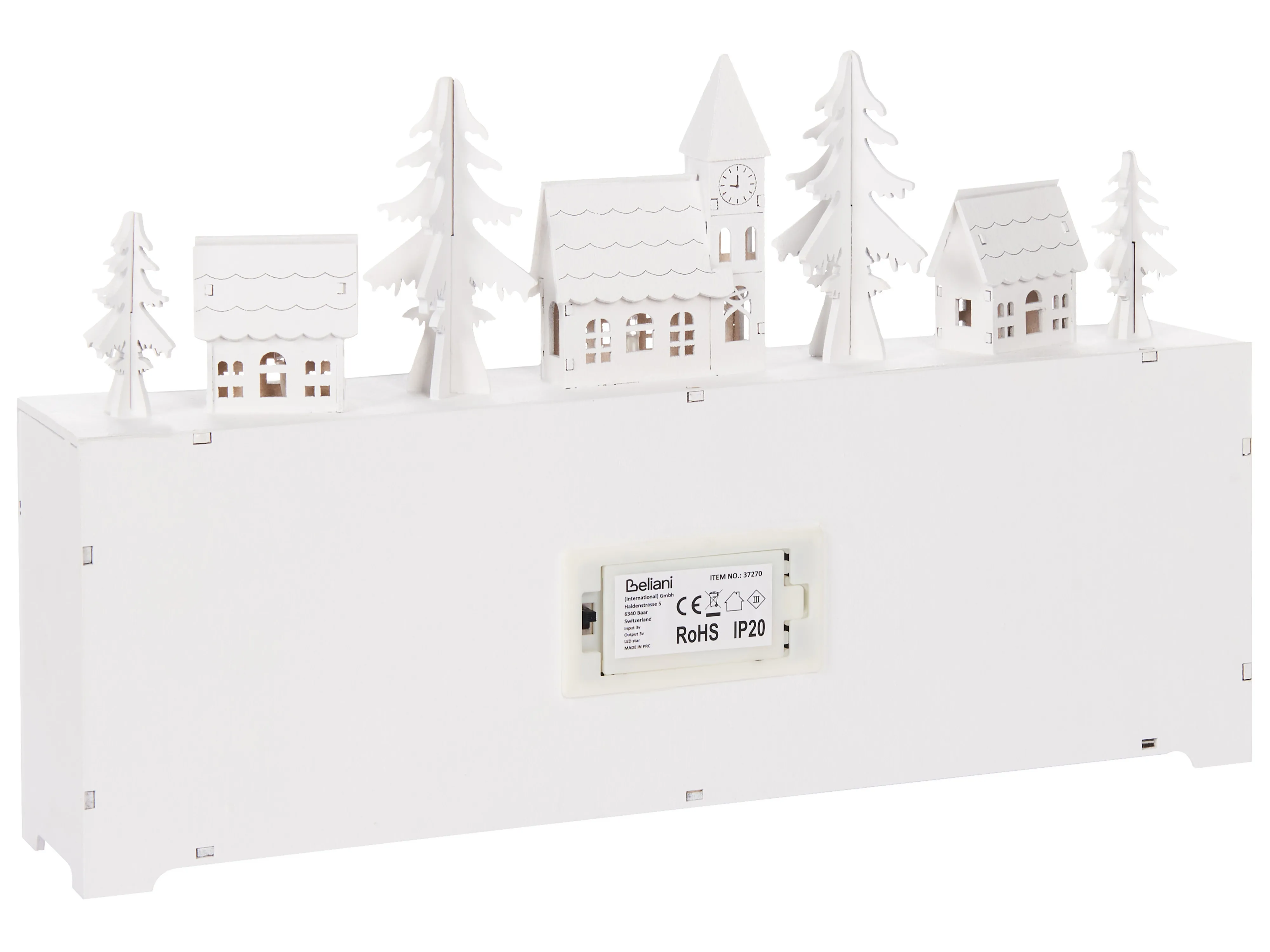 Kerstdecoratie LED MUONIO Adventskalender 24 cm Wit