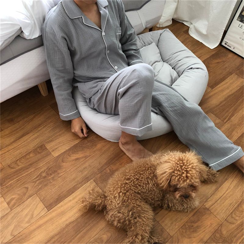 Gecko - Bijpassende pyjamaset voor koppels: shirt met contrasterende bies + loungebroek