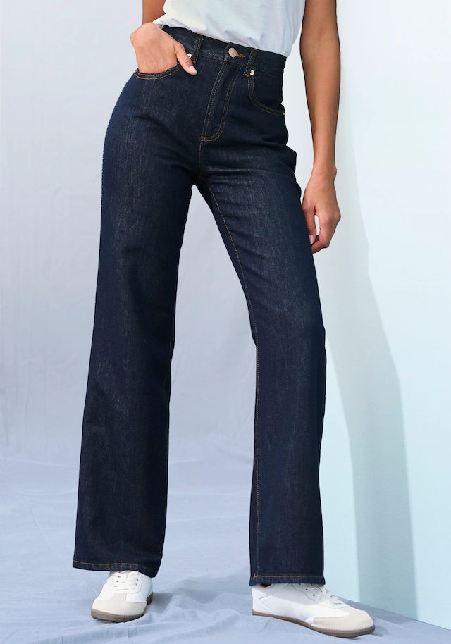 LASCANA Weite Jeans , mit hohem Bund und 5-Pocket-Style, Wide-Leg Jeans