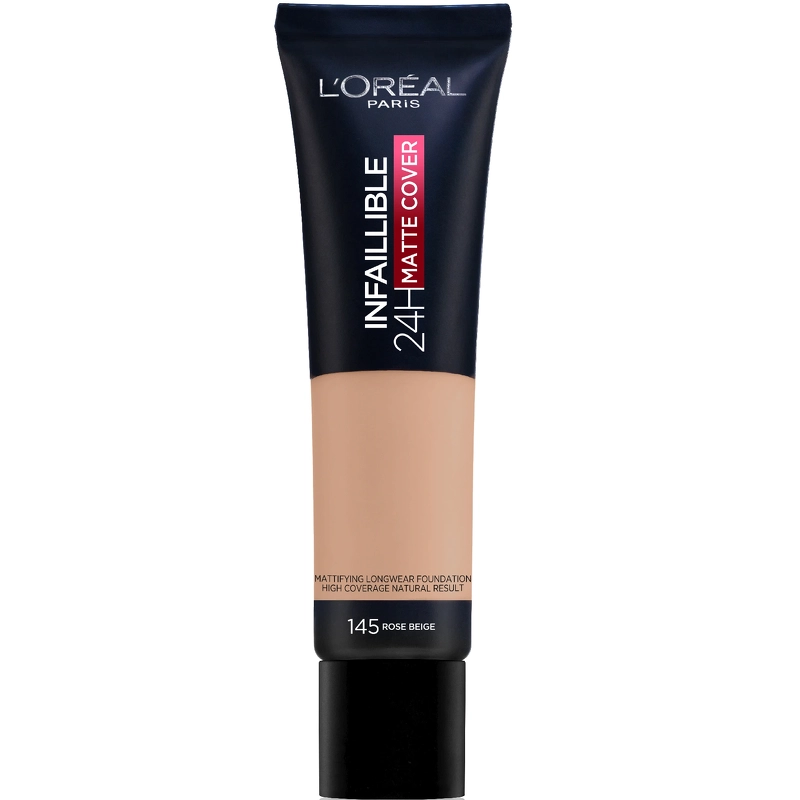 L'Oréal Paris Cosmetics Infaillible 24H Matte Cover Foundation SPF 16 - 30 ml - 145 Rose Beige