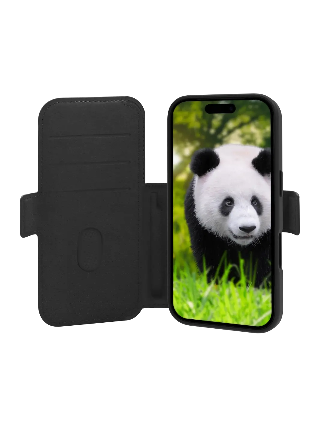 iPhone 17 Pro 2in1 MagSafe Wallet Case Echtleder Tasche mit RFID Schutz Lynge (LM63GTBL6625) - Schwarz