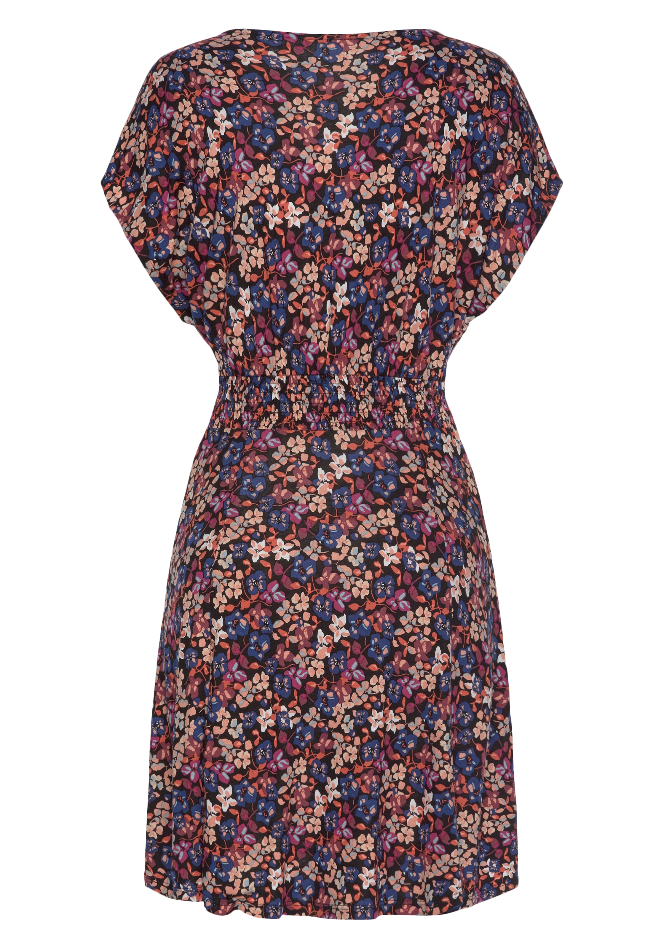Vivance Sommerkleid mit Blumendruck und V-Ausschnitt, leichtes Strandkleid