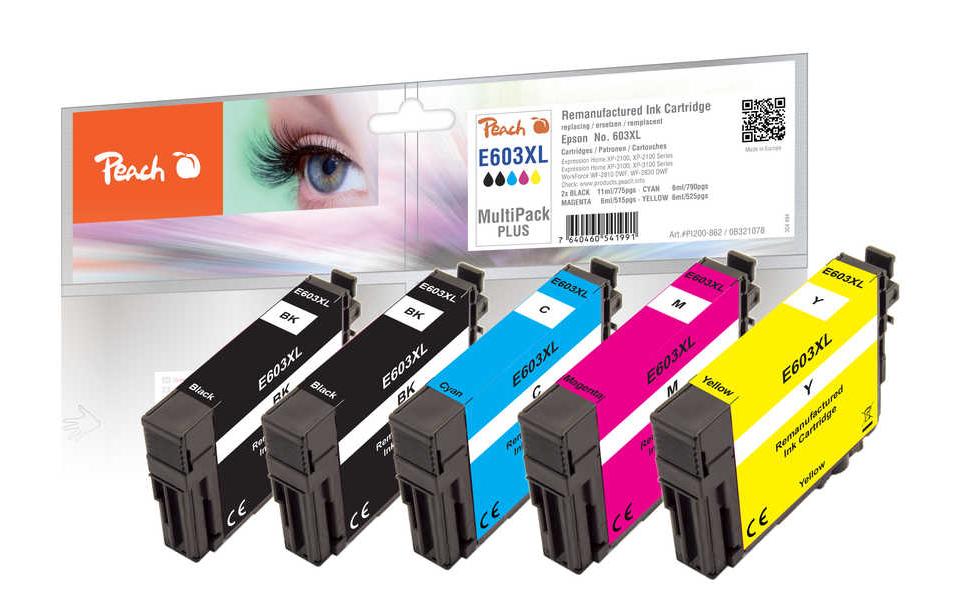 Tinte Epson 603XL (T03A6) 2x BK, C, M, YDruckerpatronen: 2x Schwarz, 1x Cyan, 1x Magenta, 1x Gelb