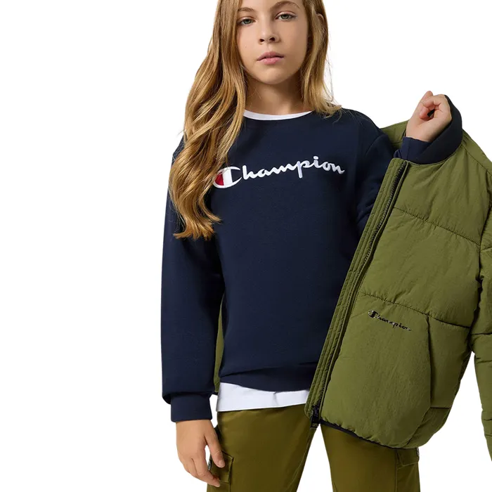 Champion Big Logo Fleece Crewneck Sweater Junior