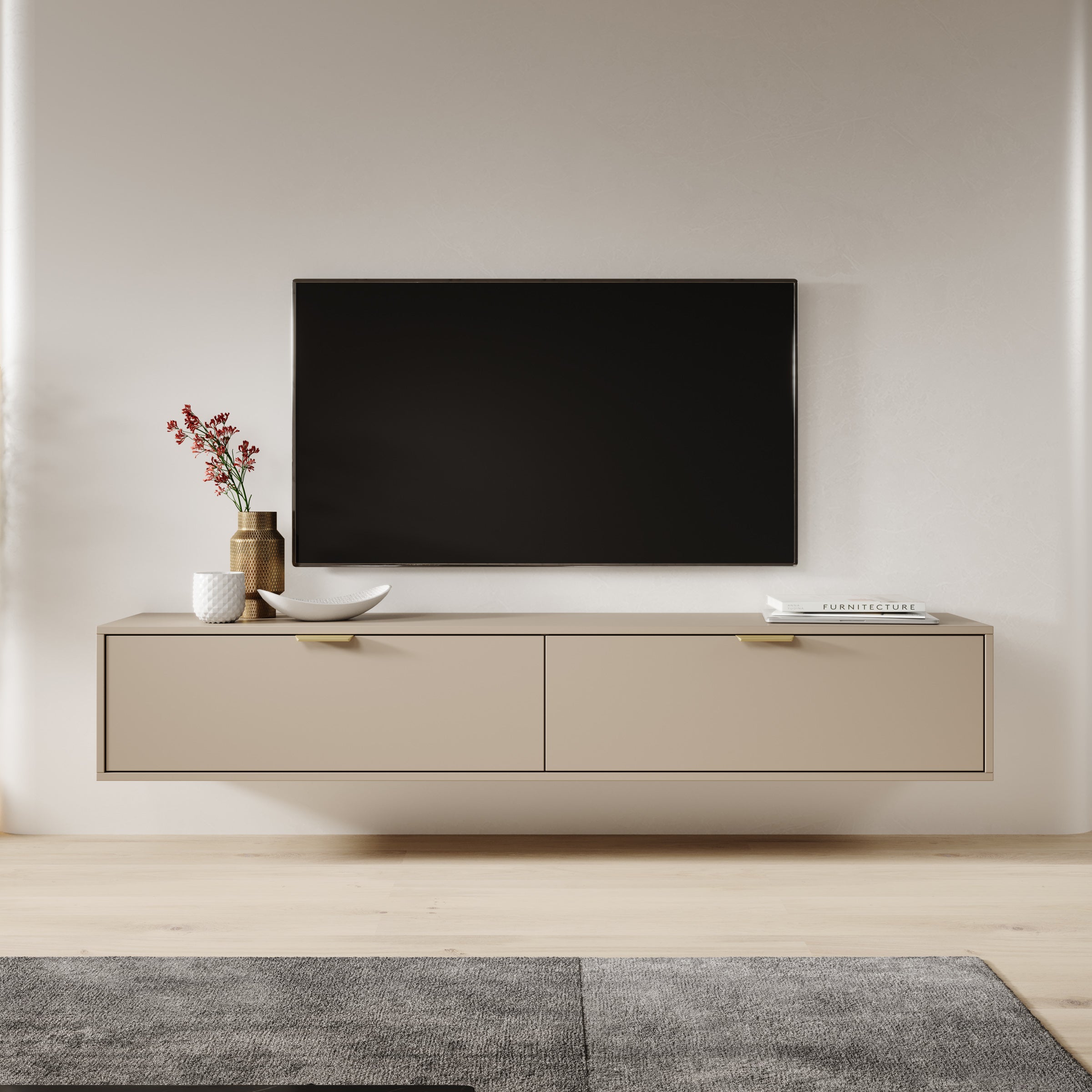 Meubella - TV-Meubel Silas - Beige - 175 cm