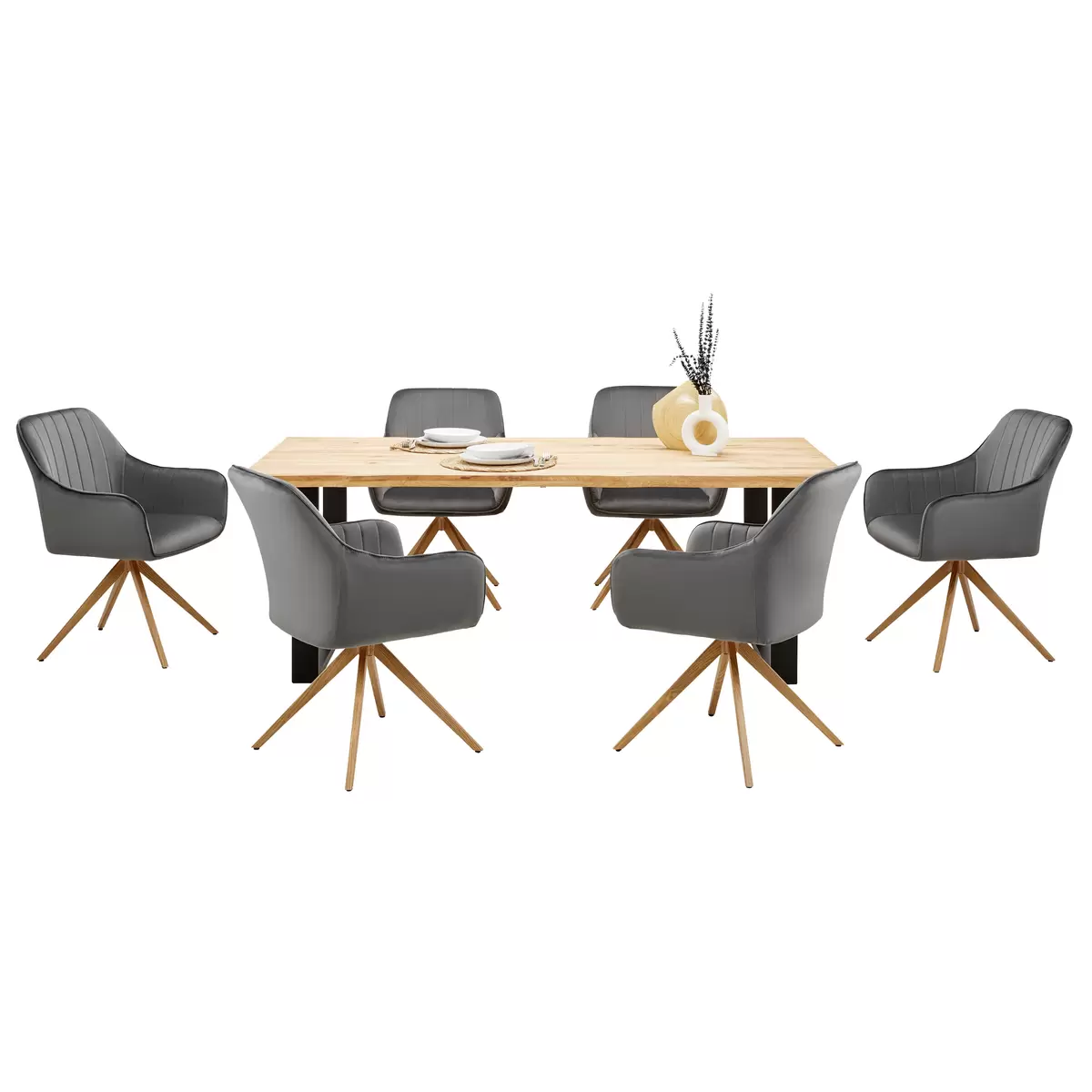 Esstisch James Wood 200 schwarz,Eiche