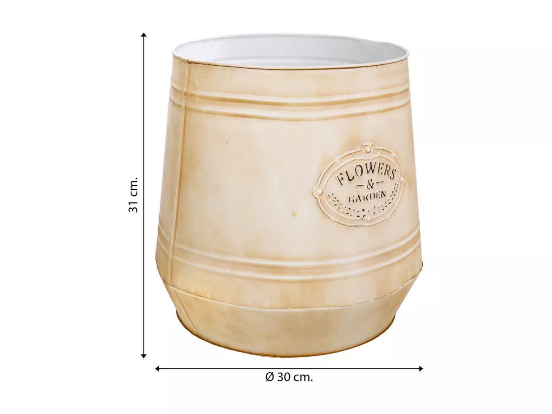 Cache-pot en métal blanc 30xd26x31h t:30