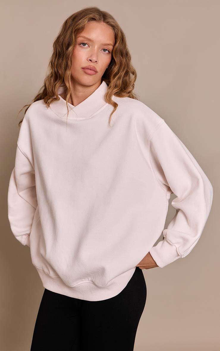 Crème Sweatshirt En Molleton À Encolure Croisée