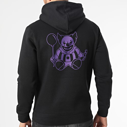 Sweat Capuche Clown Noir Violet
