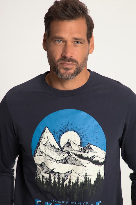 Langarmshirt, Explore Mountain Print
