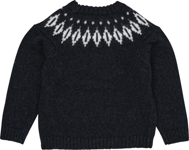 Copenhagen Colors WOOL ICELAND BLOUSE Navy/cream combi