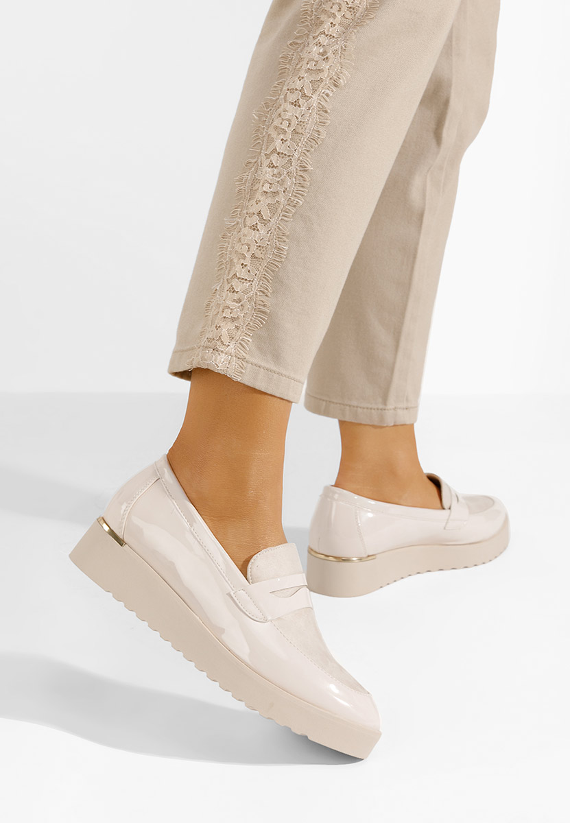 Mocassins à semelle épaisse beige Elliot