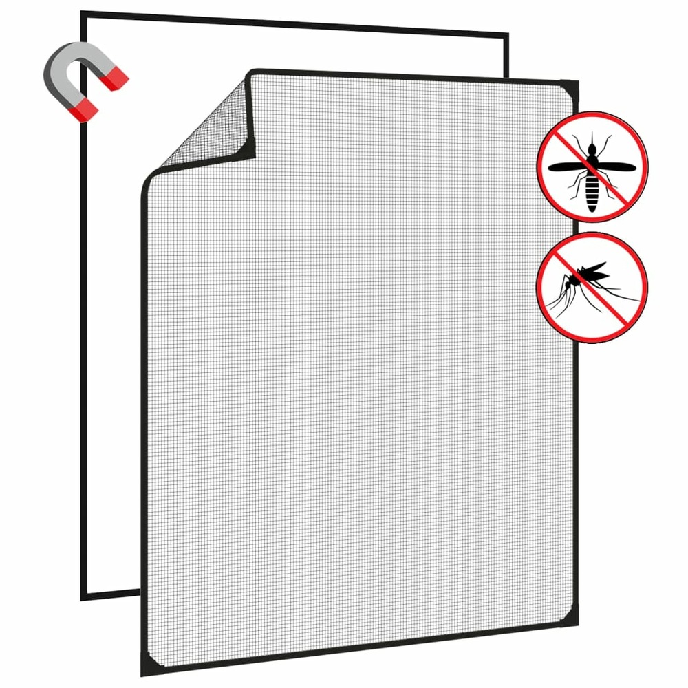 Moustiquaire magnétique pour fenêtres anthracite 100x120 cm