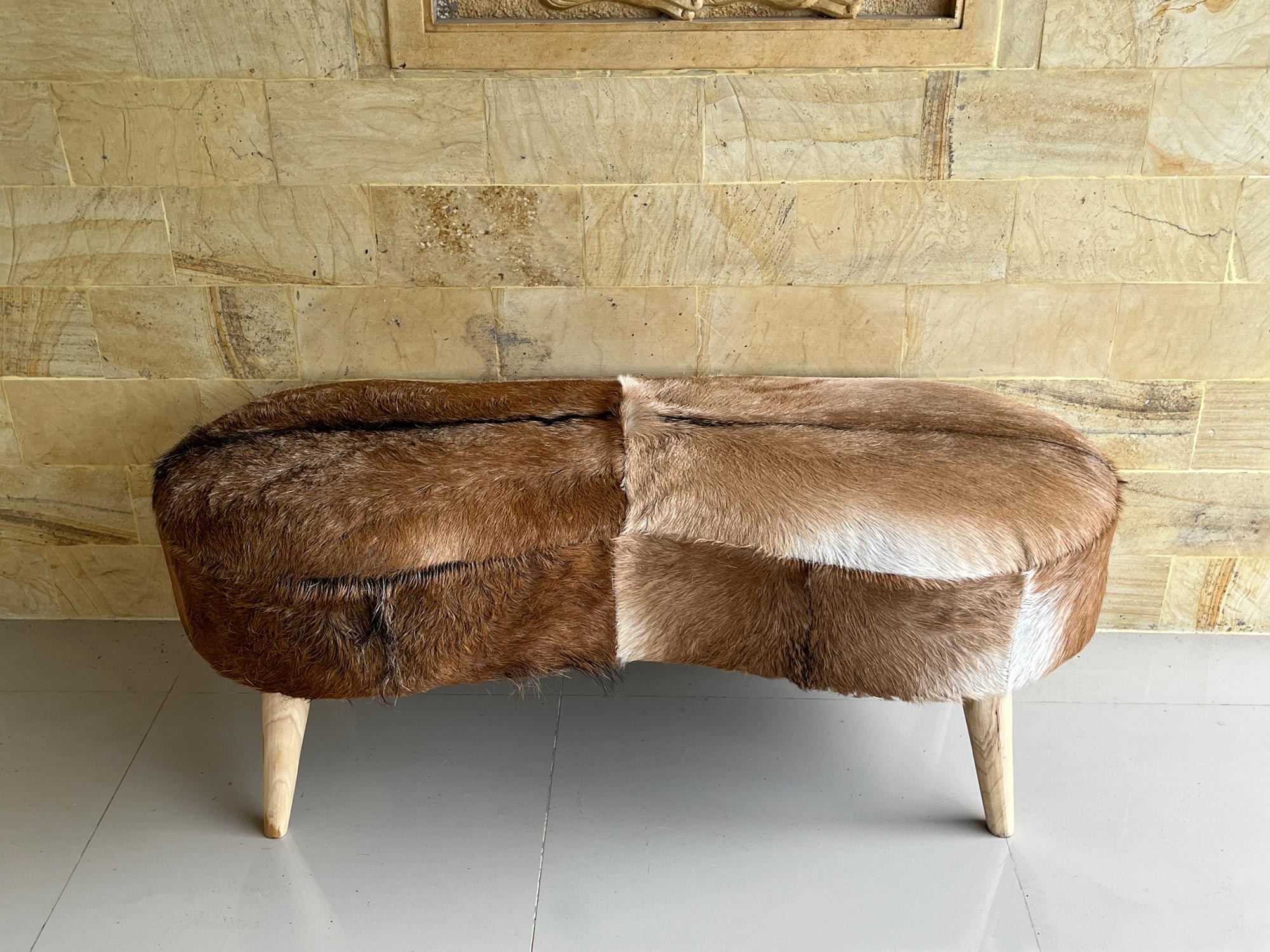Fell-Bank 'Leso', B 122 cm, H 47 cm, L 55 cm von fischer's lagerhaus