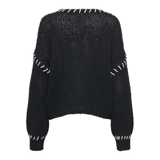 ONLY Denise Striktrøje, Black, XL