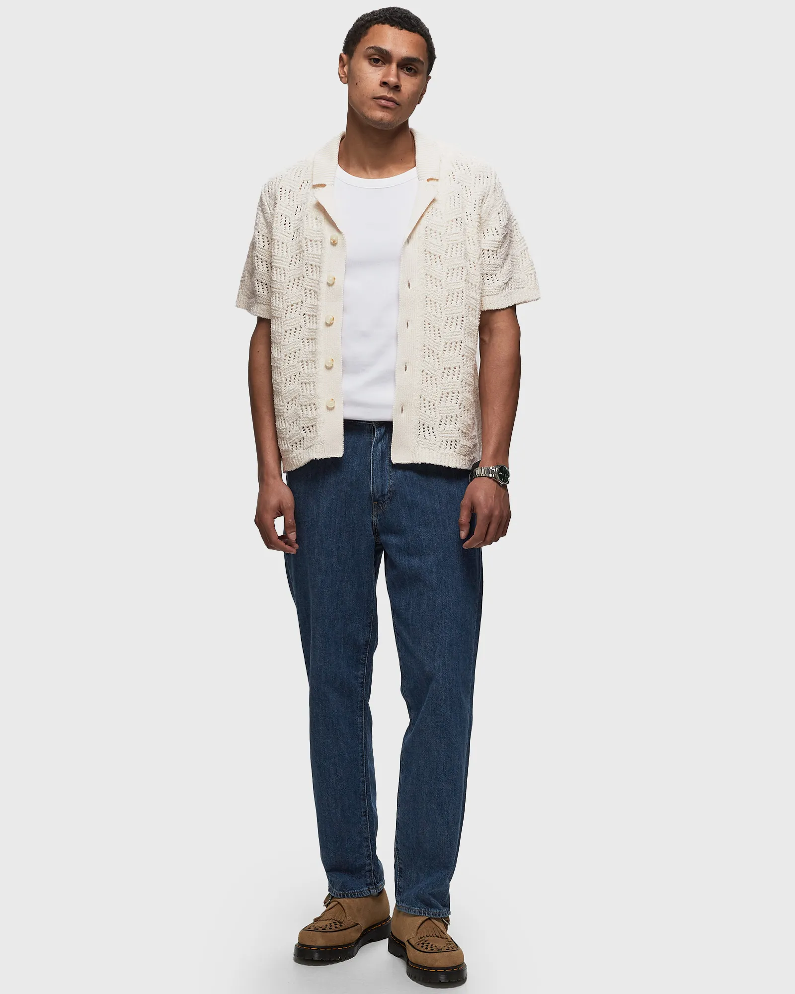 ØLÅF CHECK KNITTED SS SHIRT