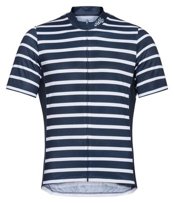 Maillot Manches Courtes Odlo Essential Print Bleu / Blanc