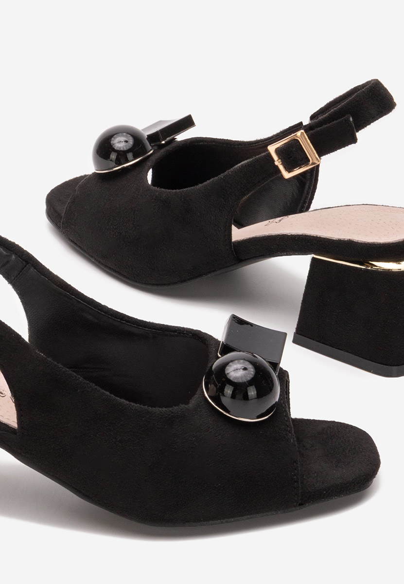 Sandales à talon épais noires Gabriele