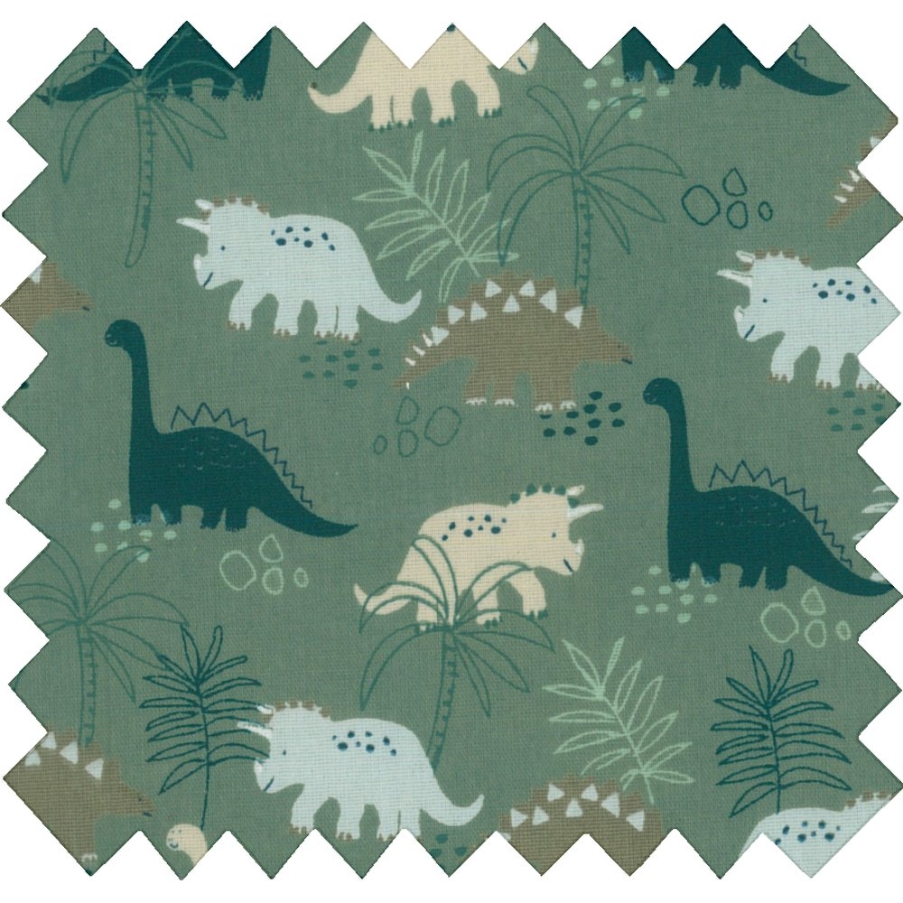 Tissu Enduit Au Mètre Jurassic Dino