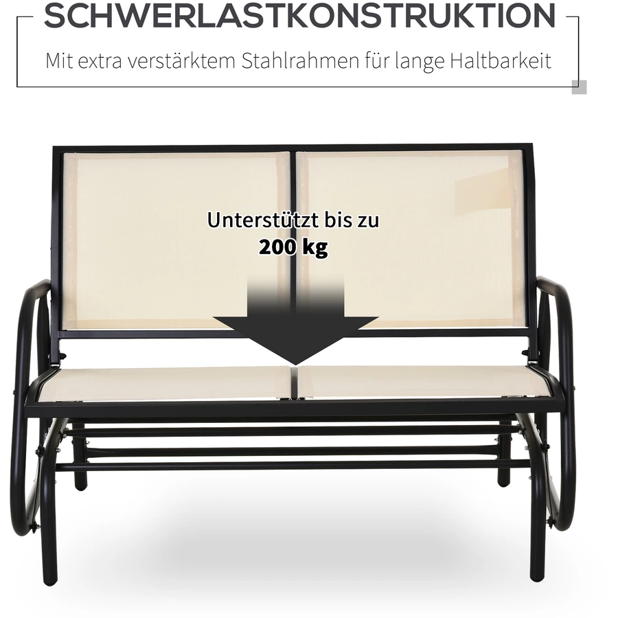 Outsunny Sitzbank mit Schaukelfunktion beige