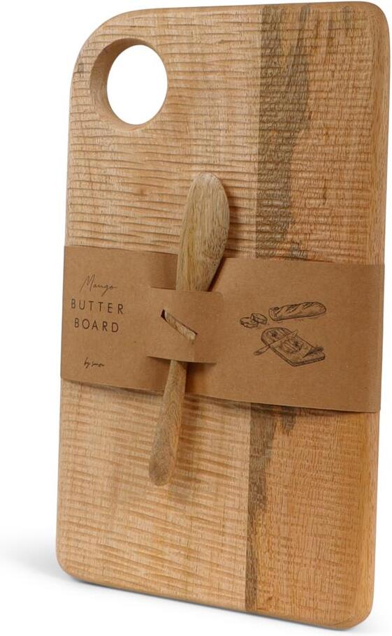 Senza boterbord met mes naturel 33 x 20 x 1,5 cm